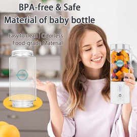 Portable Blender for Smoothies & Juices - 300W USB-C Rechargeable, 6 Stainless Steel Blades, 4000mAh Battery, BPA-Free Travel Cup - 20oz Personal Mini Blender for Shakes, Gym, Camping