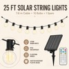 33ft Solar String Lights with 10H Auto On/Off Sensor, Warm