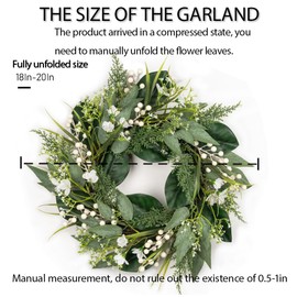 Spring Wreaths for Front Door 20 Inch Eucalyptus Wreath for Door Outside All Season?Farmhouse Front Porch Decor