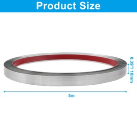 Hordion Metal Molding Trim Peel and Stick, 16.4 ft x 0.4 in Stainless Steel Wall Trim Self-Adhesive for Fireplace Mirror Frame Furniture and Home Decoration, Silver