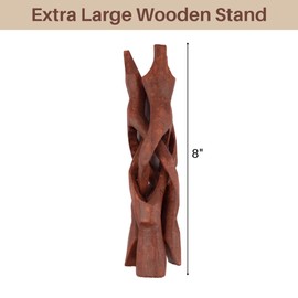 Wish Well Extra Large 8" Wooden Tripod Stand - Hand-Carved Room Decor Holder ~ Ideal for Abalone Shell, Decorative Bowl, Crystal Ball, Sphere, Geode ~ Wood Display Stand & Perfect Crystal Holder