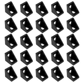 LT Easiyl 25pcs Extruded Aluminum Profile Black Aluminum Profile Corner Right Angle Connectors for Large Enclosure Heavy Duty Frame Workbench Connection 20x20x17mm