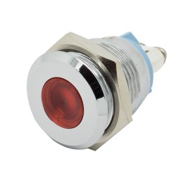 Alpinetech 16mm 5/8" Red 12V LED Metal Indicator Pilot Custom Dash Light Lamp