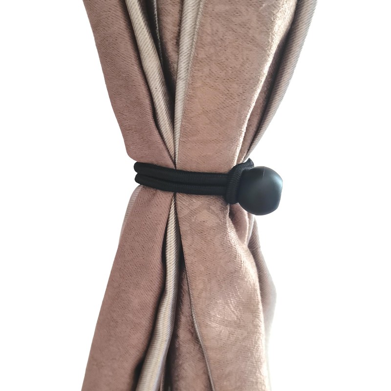 16 PCS Black Bungee Cords with Carabiner Clips,Easy Fix Bungee