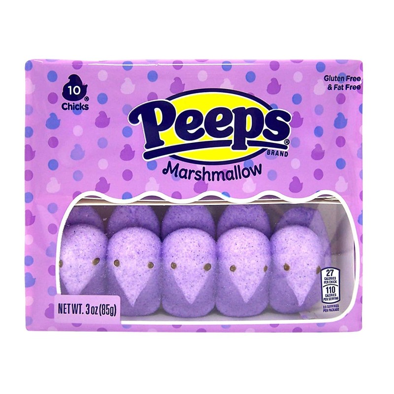 Purple Peeps Marshmallow Chicks, Bulk Candy Party Treat, 2 Pack,