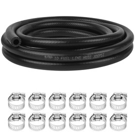 5/16 Inch (8mm) ID Fuel Line Hose 10FT NBR Rubber Push Lock Hose High Pressure 300PSI for Automotive Fuel Systems Engines with 12 Clamps