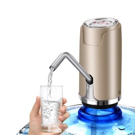 5 Gallon Electric Water Bottle Pump, Portable Water Bottle Dispenser, USB Charging Drinking Water Bottle Pump for 2-5 Gallon - Golden