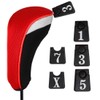 Andux 6pcs/Set Golf Club Head Covers Woods Driver Fairway Hybrid