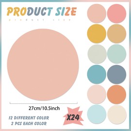 Lincia 24 Pack Colorful Erase Dots Circles 10.5 Inch Removable Vinyl Spot Dry Erase Desktop Writing Spots Set for Classroom Table Teacher Students School Home Desk Wall(Fresh)