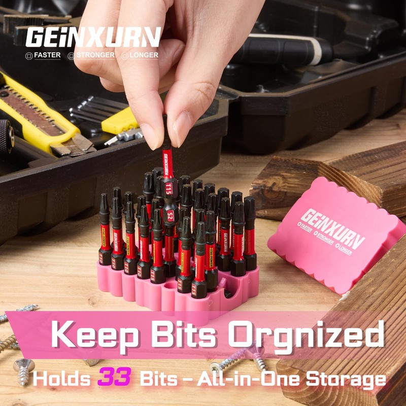 Geinxurn Impact Torx Screwdriver Bits Set, 33 Pieces 2”Magnetic S2