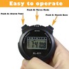 HYNNIO Digital Stopwatch with Date Time Alarm, Black, Pack of