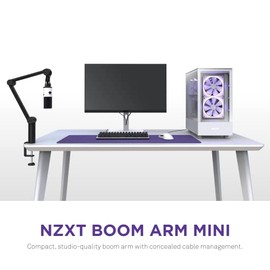 NZXT Boom Arm Mini - Ap-BOOMS-B1 - Small Microphone Boom Arm for Streaming, Content Creation, Podcasting & Recording – Smooth & Silent – Covered Cable