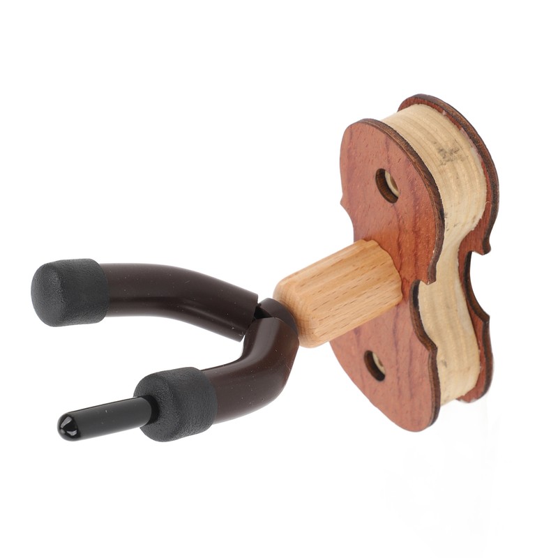 Violin Wall Mount with Bow Hook Wooden Viola Hanger Stand