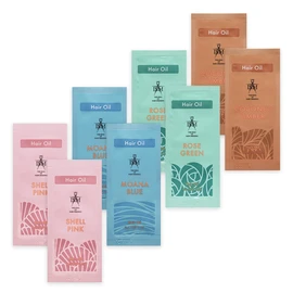 ISM Hair Oil Trial Set Shell Pink/Moana Blue/Rose Green/Coconut Amber, 8 Doses (2 Each)