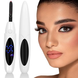 ShenlanBolt Heated Eyelash Curler for Women, Electric Lash Curler with 10s Fast Heating, 4 Adjustable Temp (65°C-95°C), 24H Curl, USB-C Rechargeable, Ergonomic Design, Travel-Friendly Makeup Tool Gift