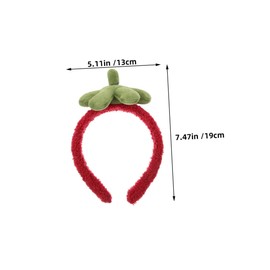 Gatuida 3pcs Cute Strawberry Headbands with Wide Non Slip Band for Face Wash Makeup and Daily Wear Whimsical Cartoon Design for Tropical and Pool Party Use