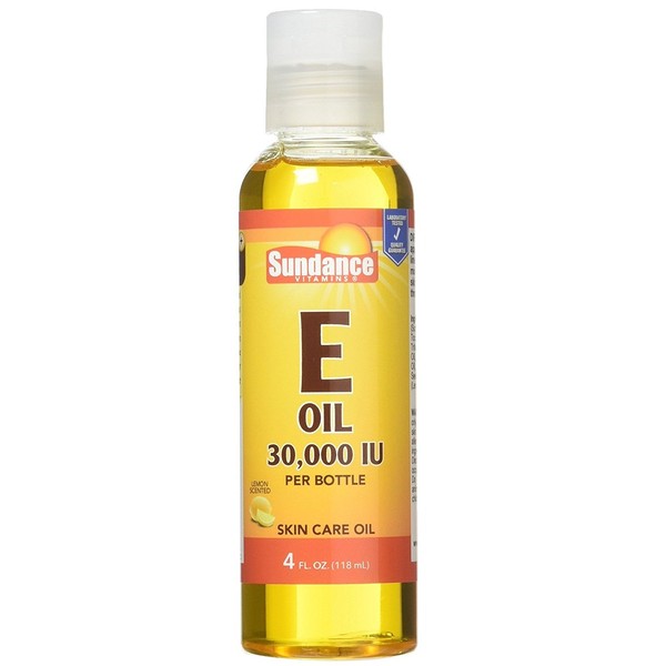 Sundance Vitamins Vitamin E Oil 30,000 IU Skin Care Oil Lemon Scented - 4 oz, Pack of 3