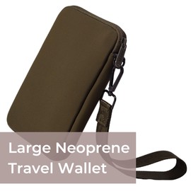 POPUPS Passport Travel Wallet for Women - Large Multiple Document Organizer and Holder with Wristlet - Safari Green