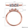 TJC Three Stone Ring White Cubic Zirconia CZ in Rose