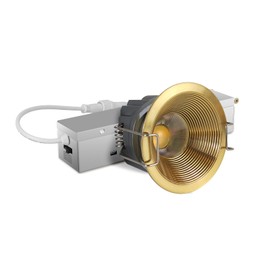 Adetu - Lámpara de techo empotrable LED dorada de 2 pulgadas 5CCT con caja de conexiones, 2700 K/3000 K/4000 K/50000 K seleccionable, CRI90, 8W COB, 780 LM, regulable sin lata a prueba de obleas