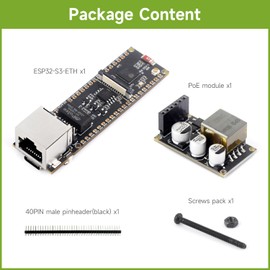 Waveshare ESP32-S3 ETH Development Board, 10/100Mbps RJ45 Ethernet Port, Wi-Fi & BT Support, 240MHz Dual Core Processor, Onboard Type-C Port and TF Card Slot, PoE Module
