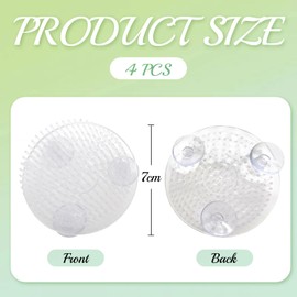 BUOKSLLY Hedgehog Flowers, 4 Pieces Round Transparent Plastic Ikebana Kenzan Frog, DIY Floral Crafts Flower Holder with 3 Suction Cups, Perfect for Home & Kitchen, Hedgehog, Flower Hedgehog