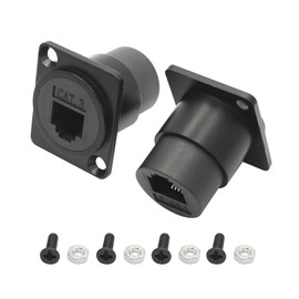 2Pcs RJ11 6P4C Panel Mount Telephone Socket,D-Type RJ11 Cat3 Female to Female Through Socket with Install Screw, Cat3 Network Ethernet Extension Coupler Adapter