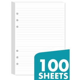 A5 lined paper (total 100 sheets) 6 holes refill paper for Filofax A5, 14.5 x 21 cm