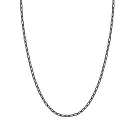 FOCALOOK Link Chain Women's Stainless Steel Chain Paper Clip Necklace 3 mm Wide Layering Chain without Pendant Girls Chain in Silver/Gold/Black/Rose Gold Jewellery Skin-Friendly, Stainless Steel, No