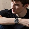 OLEVS Leather Watches for Men Casual Luxury Big Face Moon