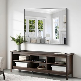 40x48 inch Large Black Bathroom Mirror, Black Rectangle Wall Mirror, Rectangle Mirror for Bathroom Over Sink, Frame Vanity Mirror for Entryway, Living Room, Bedroom, Hangs Horizontally or Vertically