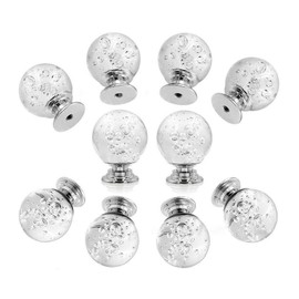 Set of 10 Crystal Bubbles Knobs, Round Handles Ball Pulls for Cabinets, Cupboard Dresser, Drawers, Kitchen Furniture or Kids Room(Crystal)