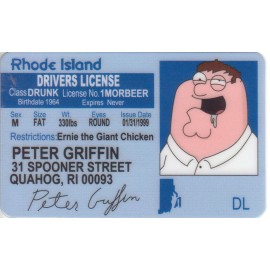 PETER GRIFFIN of the family guy id card - plastic ID card Drivers License
