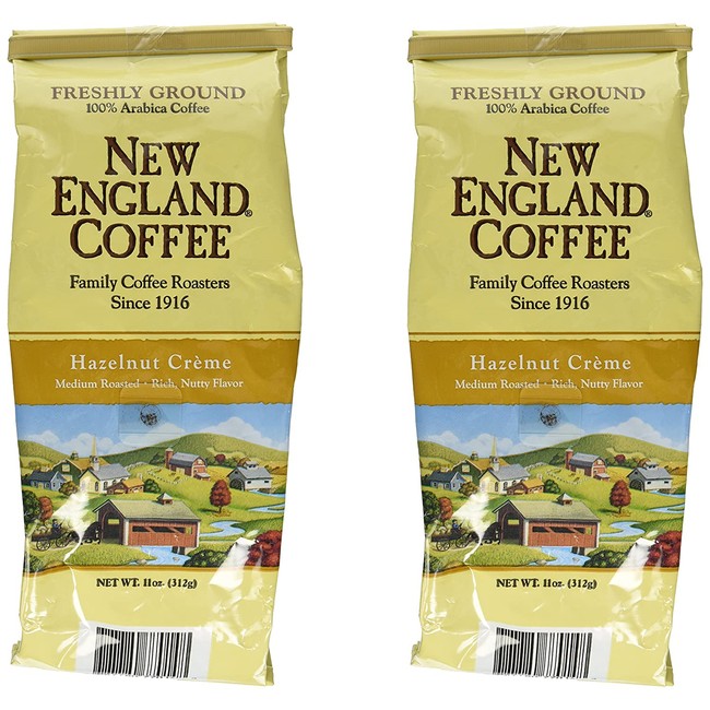 New England Coffee - Ground - Hazelnut Creme 11oz (Pack of 2)