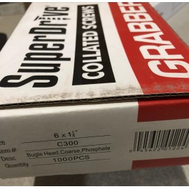 Grabber New GRABBER SUPERDRIVE C300 6 X 1-1/4” Bugle Head Phosphate Collated 1000 Box