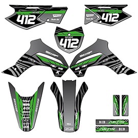2021-2025 KLX 140 RF Tigre Black Senge Graphics Complete Kit with Rider I.D. Compatible with Kawasaki