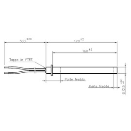 Easyricambi Spark Plug for Pellet Stove with Flange Diameter 12.5mm 170mm 160mm 350W