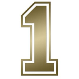 Applicable Pun Varsity Number 1 - Vinyl Decal - Gold 11 Inches Tall