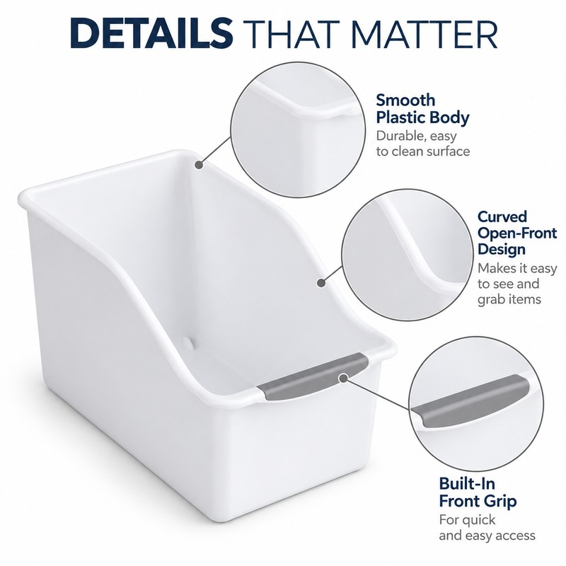 Stackable Storage Organizer Bins, Curved Space-Saving Plastic Storage Boxes for