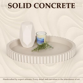 Cathyeen Oval Tray for Coffee Table Decor, 13" Concrete Coffee Table Tray, Table Centerpieces Decorative Trays for Home Decor, Modern Decorative Trays for Coffee Table, Centerpiece Tray, Gray