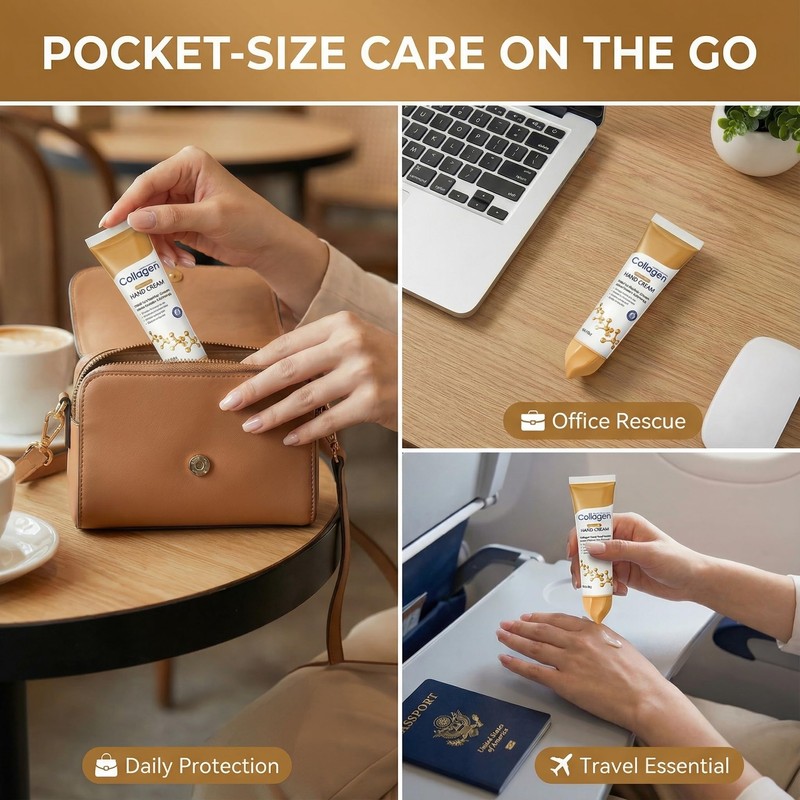 Collagen Hand Cream for Dry Cracked Hands, Anti-Aging & Firming