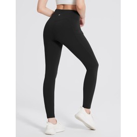 baleaf Women's Fleece Lined Waterproof Leggings Thermal Warm Hiking Pants with Pockets High Waisted Winter Cold Weather Outdoor Gear Black 2XL