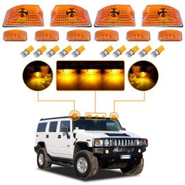 OCPTY Marker Lights 5Pcs AmberTop Roof Running Covers with T10 AmberLight Bulbs Replacement Cab Marker Assembly for 2003-2009 For Hummer H2