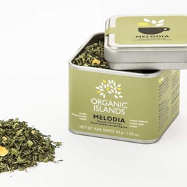 Organic Islands Melodia Greek Organic Herbal Tea Cube | Natural Remedy | Lemon Verbena-Lemon Balm-Lemon, 30g