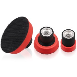MOGRQAP 3 Pieces Sanding Disc Polishing Pad, Thread Polishing Pad Adapter, Sanding Discs Pad Kit, Velcro Sanding Disc Backing Plate for Orbital Sander, Polisher, Sanding Pad - 1 inch/2 inch/3 inch