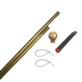 8 Foot 2-Piece Indoor Wood Flagpole 1in Diameter