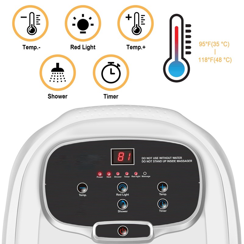 Foot Spa Massager with Heat for Stress Relief, Feet Bath