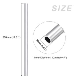 METALLIXITY 6063 Aluminum Tube 16mm Outer Diameter x 12mm Inner Diameter x 300mm Length 2pcs Aluminum Round Tube for Home Furnishing Machinery DIY Crafts