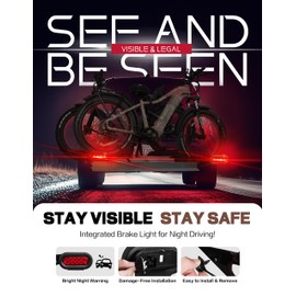 Young Bike Rack Brake Light & Plate Kit, 6 Inch 10LEDs Oval Red LED Tail Light 2PCS, FMVSS108 Certified, Waterproof Stop Turn Signal Tail Lights. Fits Young Hitch Racks, Add-on Attachment