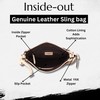 Genuine Italian Leather Boho Studded Crossbody Sling Bag - Stylish,